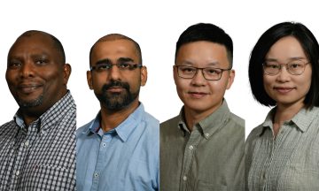 L-R: Profs Martin Thuo, Bharat Gwalani, Yin Liu, and Ruijuan Xu