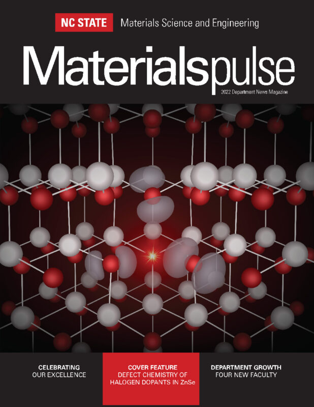 Cover of MaterialsPulse, 2022. It features defect chemistry of halogen dopants in ZnSe.