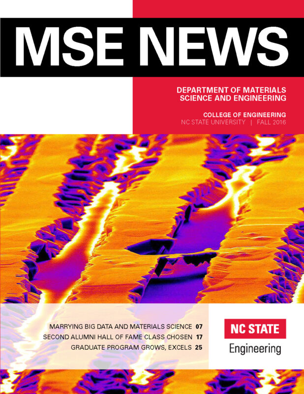 Cover of the Department of MSE Newsletter, 2016.